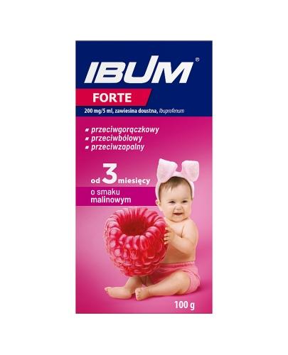 Ibum forte, 200 mg/5 ml, zawiesina doustna o smaku malinowym, 100 ml